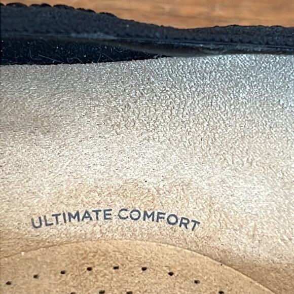 Clarks Shoes Sara Ballet Flat Black 9W Leather wide Comfort Arch Support - Picture 10 of 11